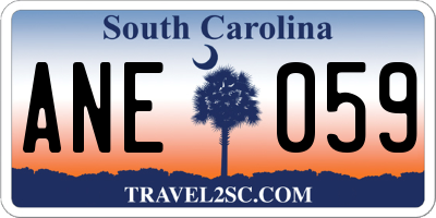 SC license plate ANE059