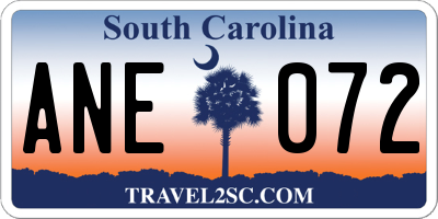 SC license plate ANE072