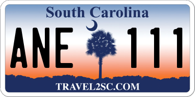 SC license plate ANE111