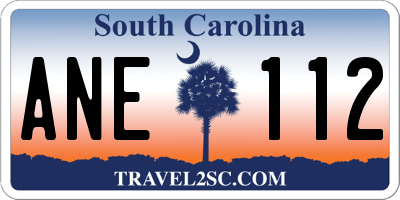 SC license plate ANE112