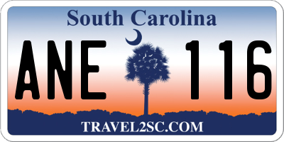 SC license plate ANE116