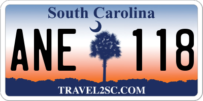 SC license plate ANE118