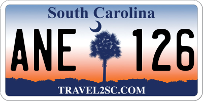 SC license plate ANE126