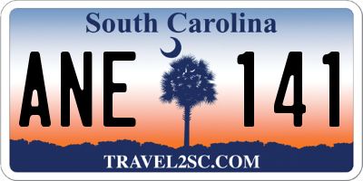 SC license plate ANE141