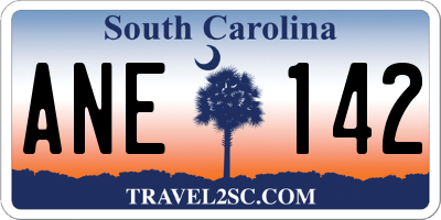 SC license plate ANE142