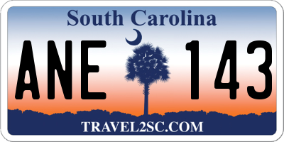 SC license plate ANE143