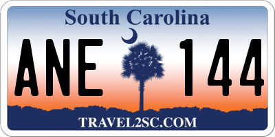 SC license plate ANE144