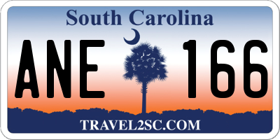 SC license plate ANE166