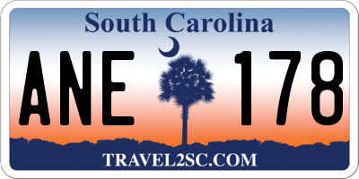 SC license plate ANE178