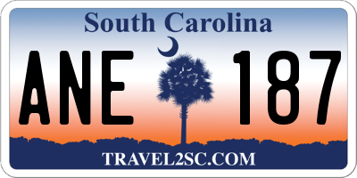 SC license plate ANE187