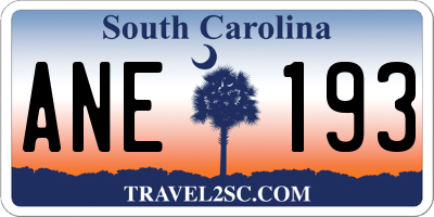 SC license plate ANE193