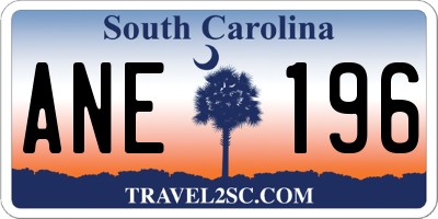 SC license plate ANE196