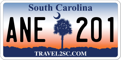 SC license plate ANE201