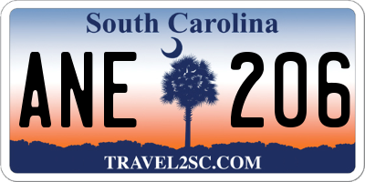 SC license plate ANE206