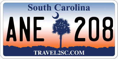 SC license plate ANE208
