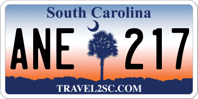 SC license plate ANE217