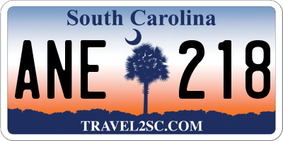 SC license plate ANE218