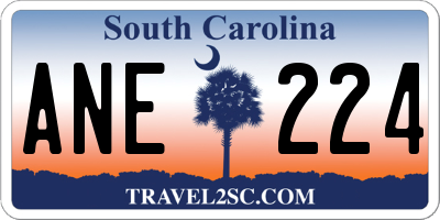 SC license plate ANE224