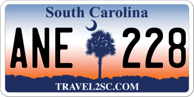 SC license plate ANE228