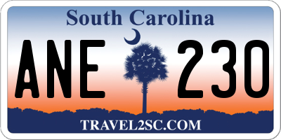 SC license plate ANE230