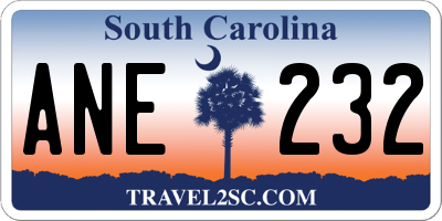 SC license plate ANE232