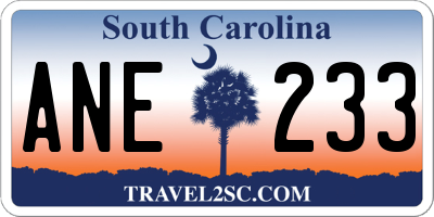 SC license plate ANE233