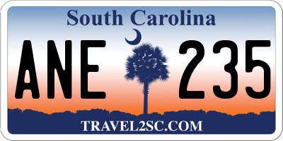 SC license plate ANE235