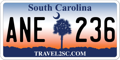 SC license plate ANE236