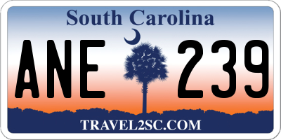 SC license plate ANE239