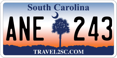 SC license plate ANE243