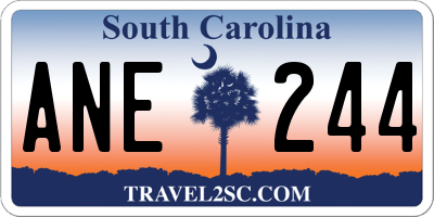 SC license plate ANE244