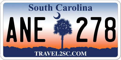 SC license plate ANE278