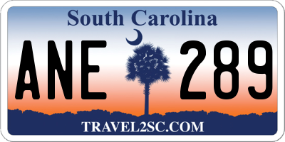 SC license plate ANE289