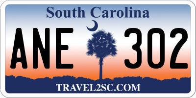 SC license plate ANE302