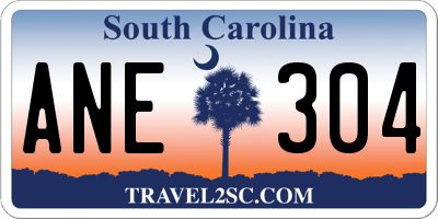 SC license plate ANE304