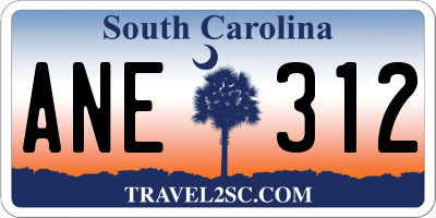 SC license plate ANE312