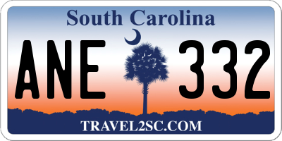 SC license plate ANE332