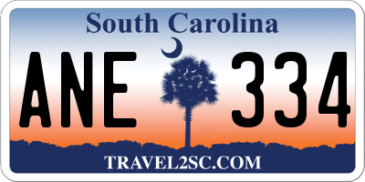 SC license plate ANE334