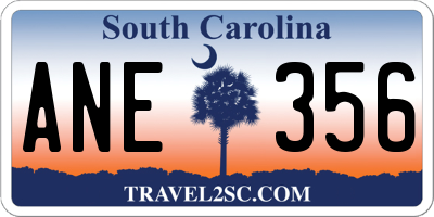 SC license plate ANE356