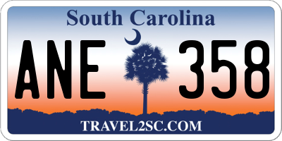 SC license plate ANE358