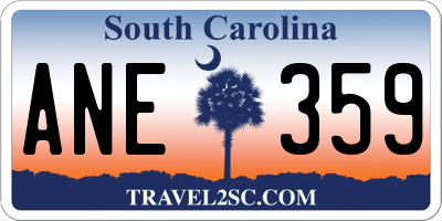 SC license plate ANE359
