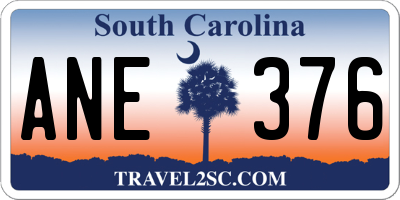 SC license plate ANE376