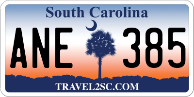 SC license plate ANE385