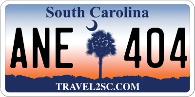 SC license plate ANE404