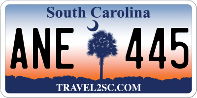 SC license plate ANE445