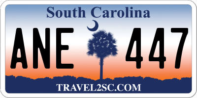 SC license plate ANE447