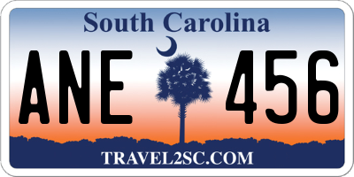 SC license plate ANE456