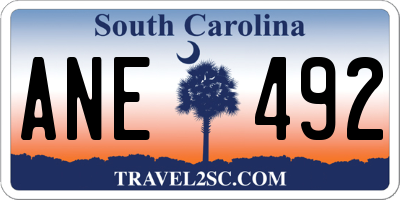 SC license plate ANE492