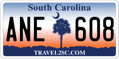 SC license plate ANE608