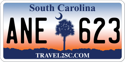 SC license plate ANE623